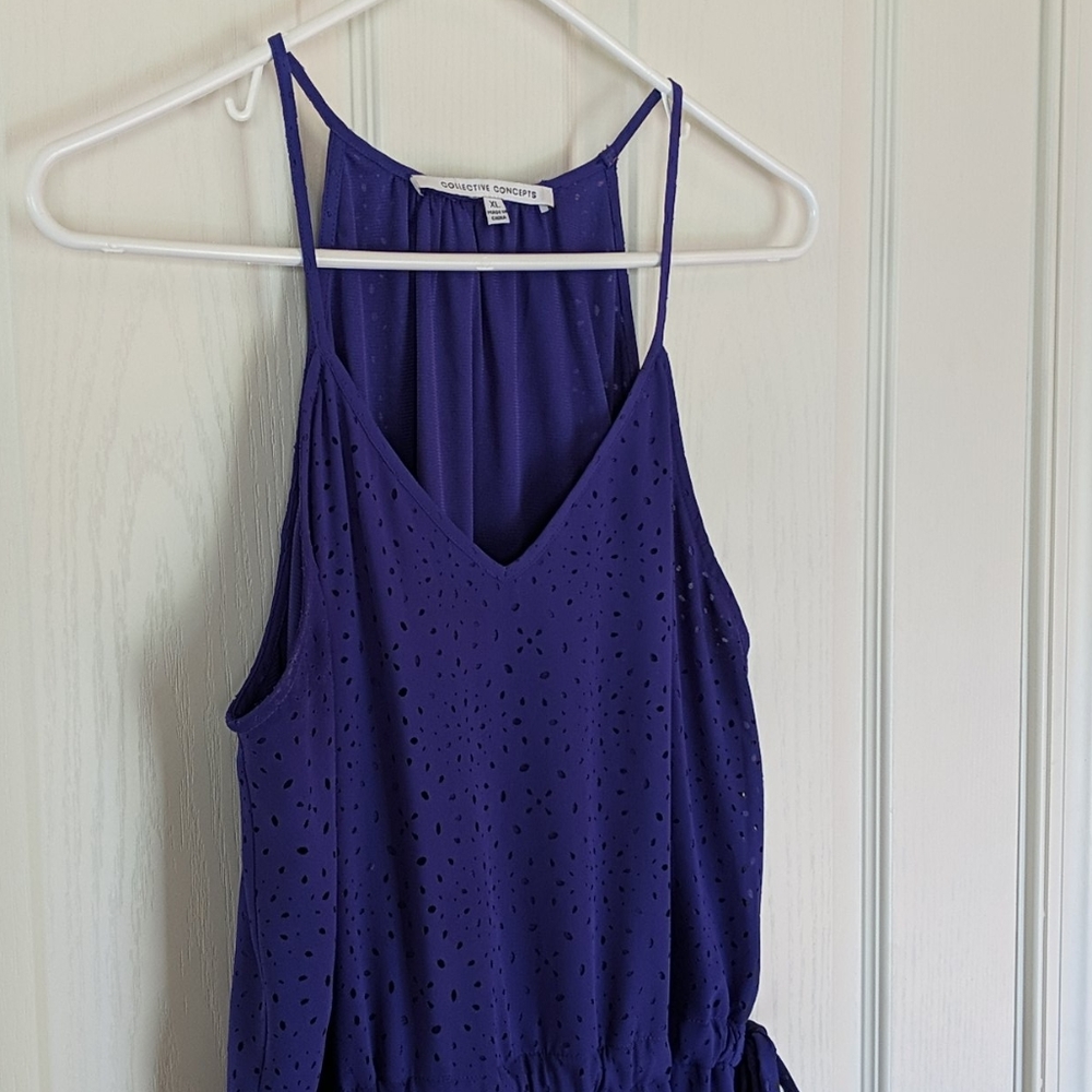 Collective Concepts Galen Purple Laser Cut Dress